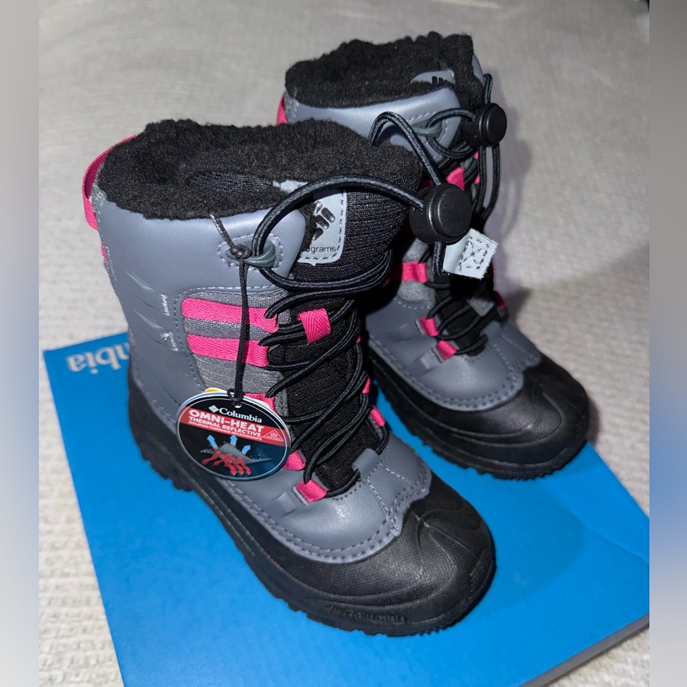 Columbia Kids' Black and Pink Snow Boots